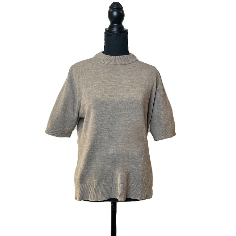Sag Harbor Grey Top | High Neck Casual Blouse | Minimal Everyday Style M